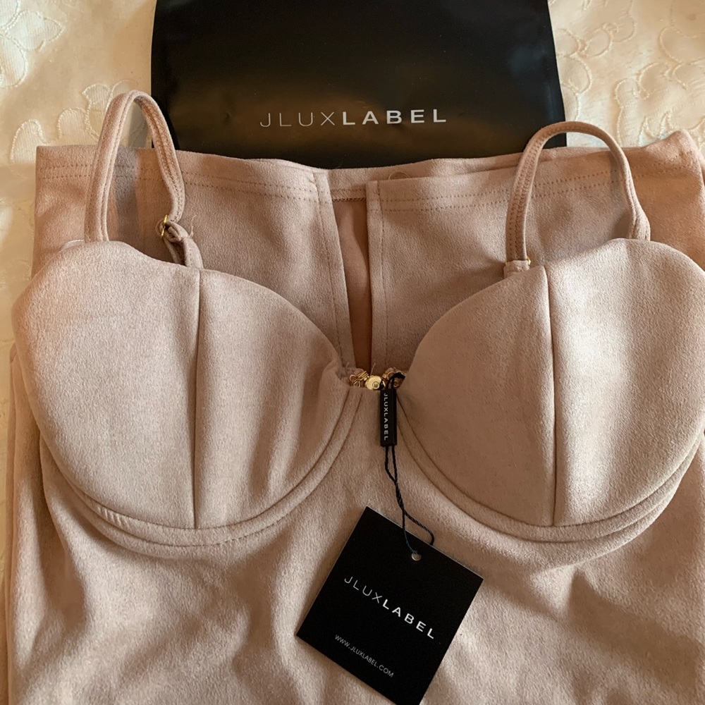 Tan suede dress by JLUXLABEL